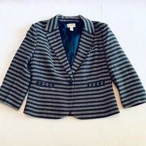 Loft striped blazer 10 navy cream
